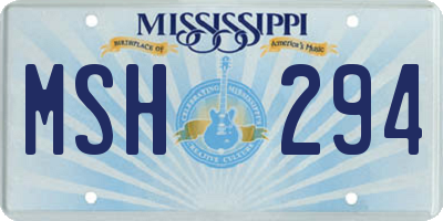 MS license plate MSH294
