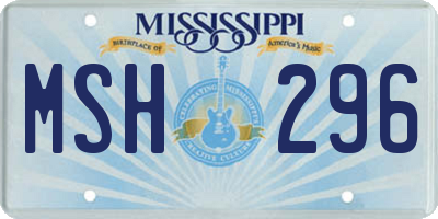 MS license plate MSH296
