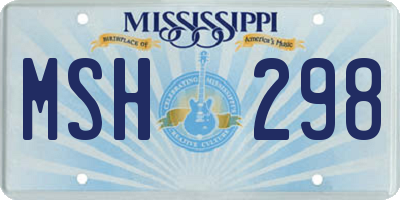 MS license plate MSH298
