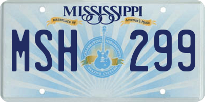 MS license plate MSH299