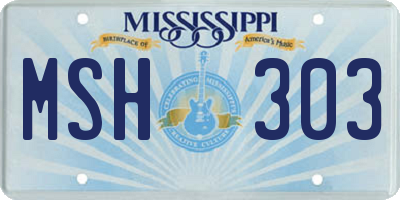 MS license plate MSH303