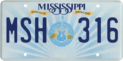 MS license plate MSH316
