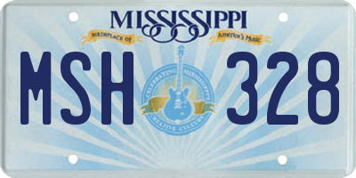 MS license plate MSH328