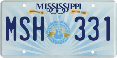 MS license plate MSH331