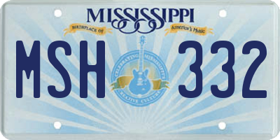 MS license plate MSH332