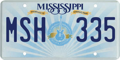 MS license plate MSH335