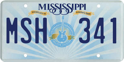 MS license plate MSH341