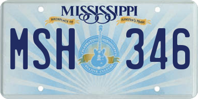 MS license plate MSH346