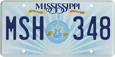 MS license plate MSH348