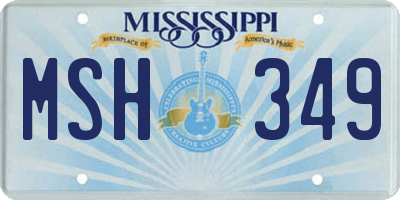 MS license plate MSH349