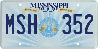 MS license plate MSH352