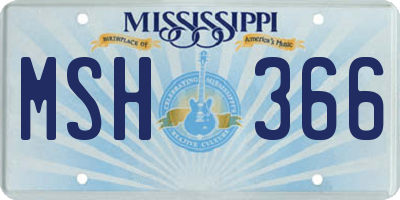 MS license plate MSH366