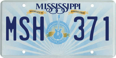 MS license plate MSH371