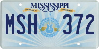 MS license plate MSH372