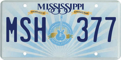 MS license plate MSH377