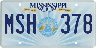 MS license plate MSH378
