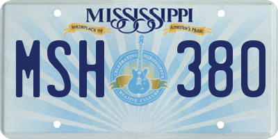 MS license plate MSH380