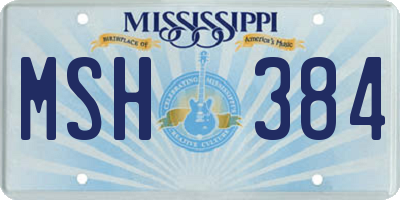 MS license plate MSH384