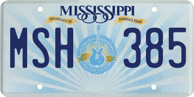 MS license plate MSH385
