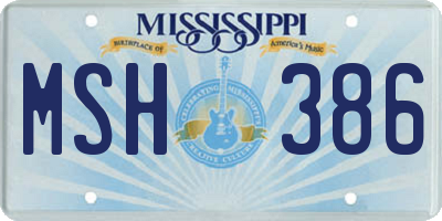 MS license plate MSH386