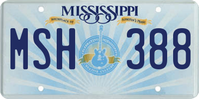 MS license plate MSH388