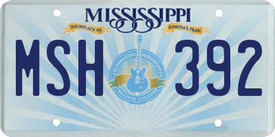 MS license plate MSH392