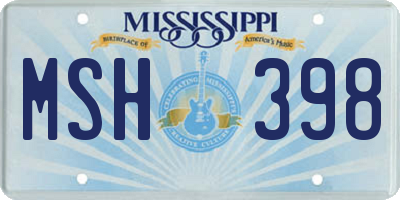 MS license plate MSH398