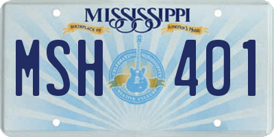 MS license plate MSH401