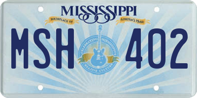 MS license plate MSH402