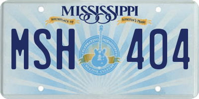 MS license plate MSH404