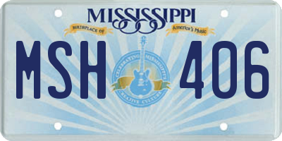 MS license plate MSH406