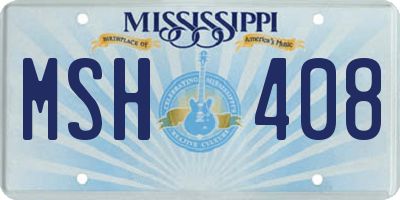 MS license plate MSH408