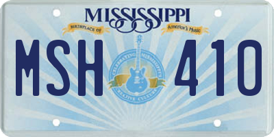 MS license plate MSH410