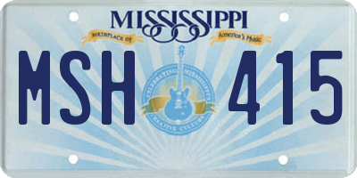 MS license plate MSH415