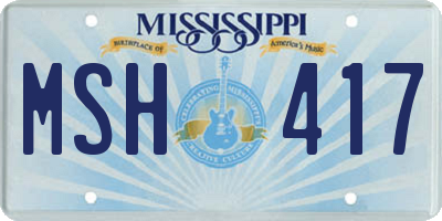 MS license plate MSH417