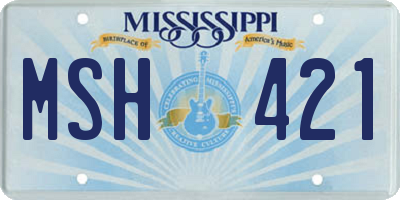 MS license plate MSH421