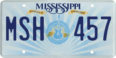 MS license plate MSH457