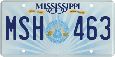 MS license plate MSH463