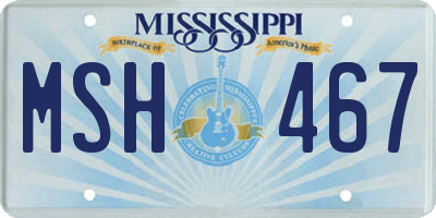 MS license plate MSH467