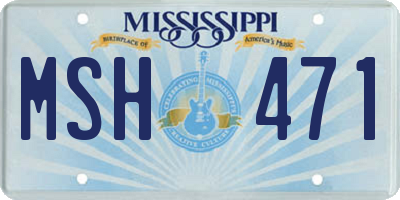 MS license plate MSH471