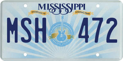MS license plate MSH472