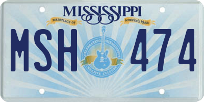 MS license plate MSH474