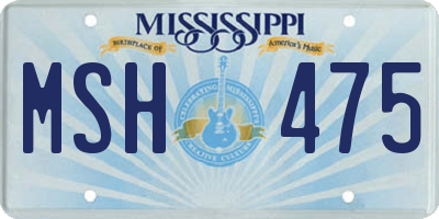 MS license plate MSH475