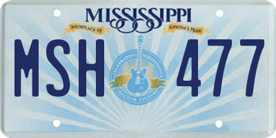 MS license plate MSH477
