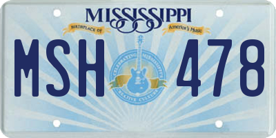 MS license plate MSH478