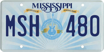 MS license plate MSH480