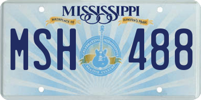 MS license plate MSH488