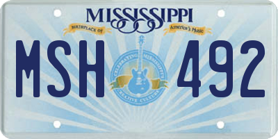 MS license plate MSH492