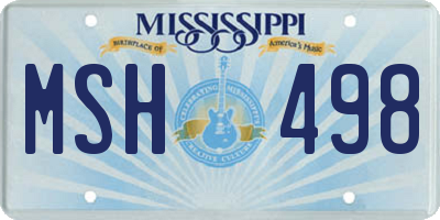 MS license plate MSH498