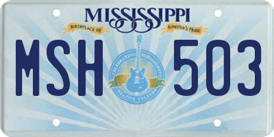 MS license plate MSH503